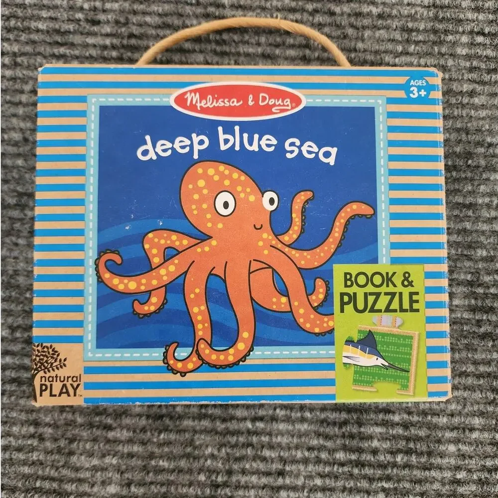 Melissa & Doug Natural Play Book & Game, Puzzle-Mamas & Babies Deep Blue Sea